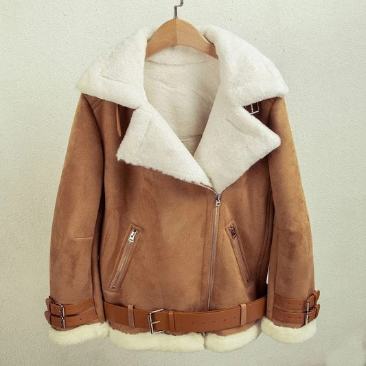 Women's Brown B3 Shearling Bomber Jacket