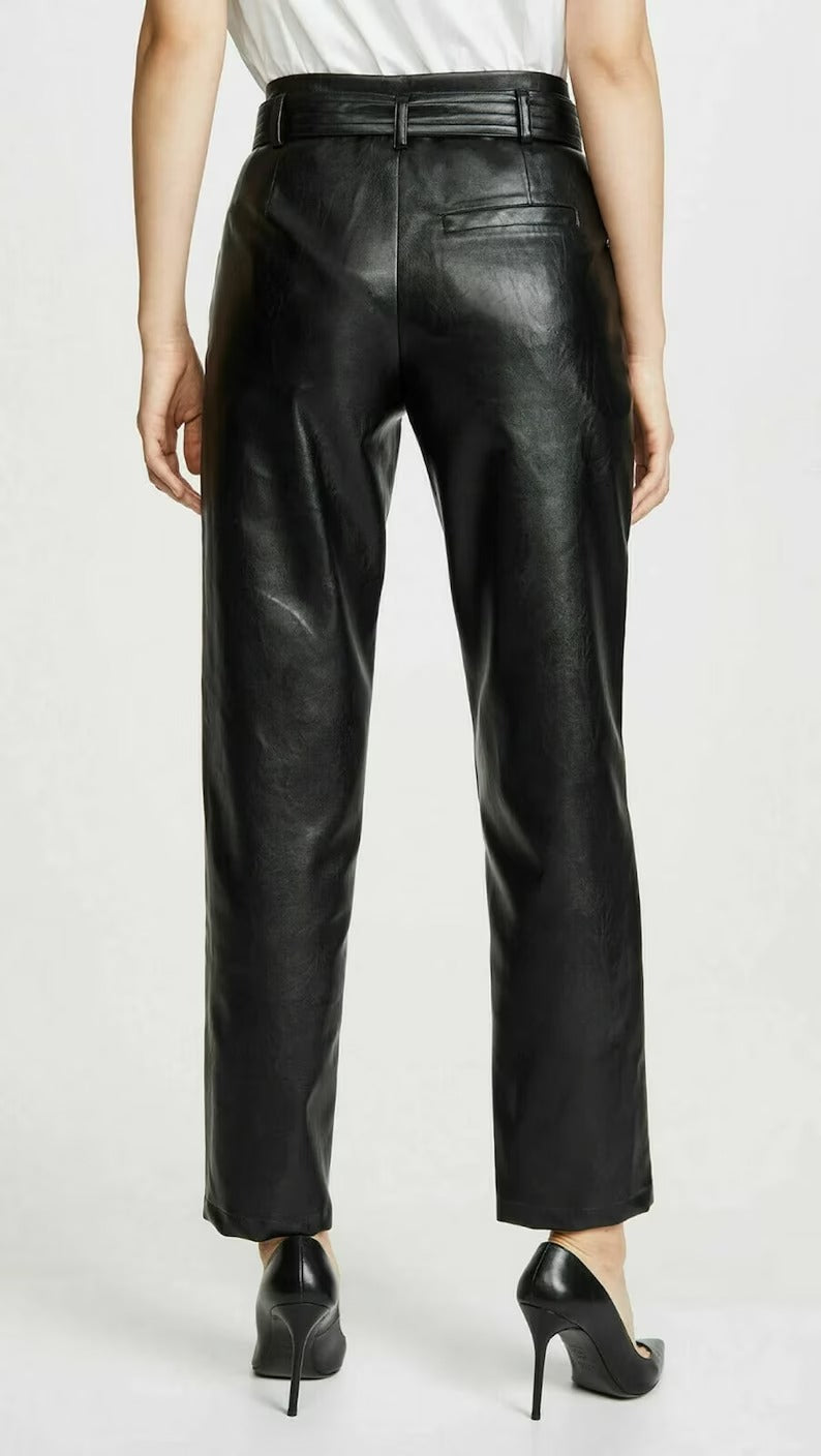 Women's Genuine Black Leather Pants - Leather Trousers