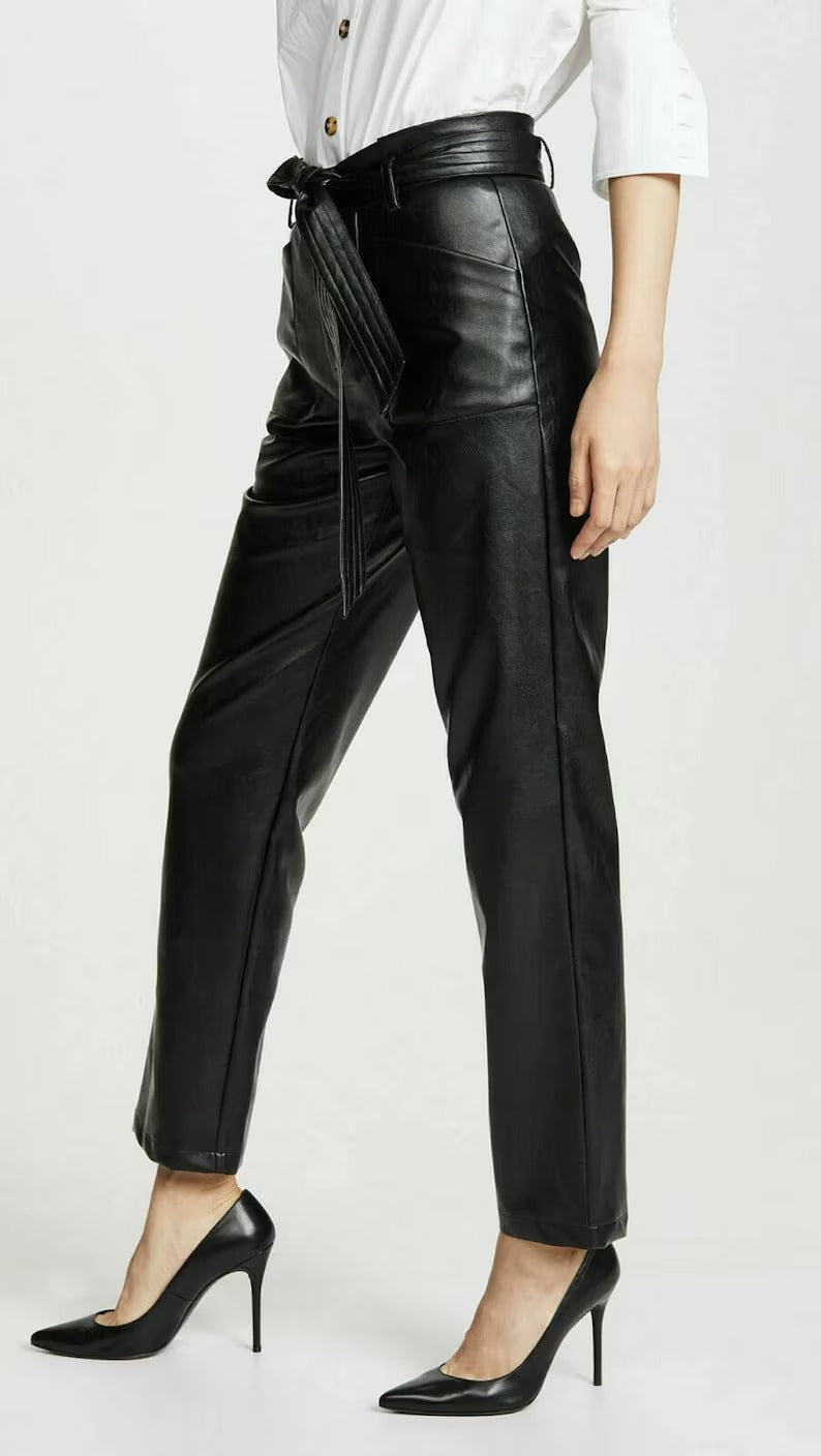 Women's Genuine Black Leather Pants - Leather Trousers