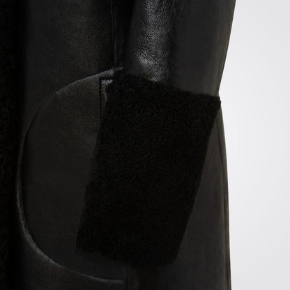 Women’s Black Reversible Shearling Leather Coat