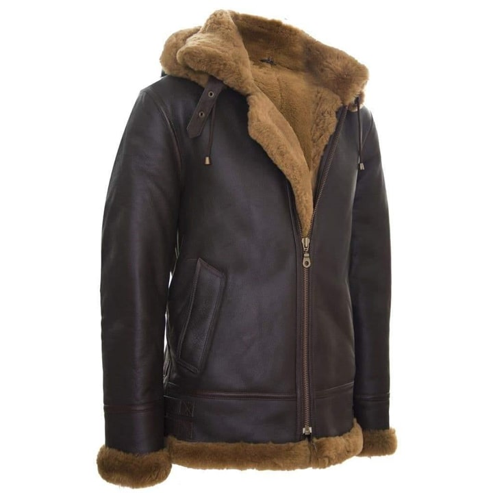 B3 Sheepskin Jacket With Detachable Hood