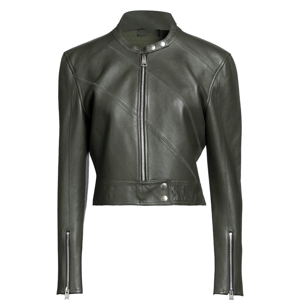 Women's Cropped Leather Jacket