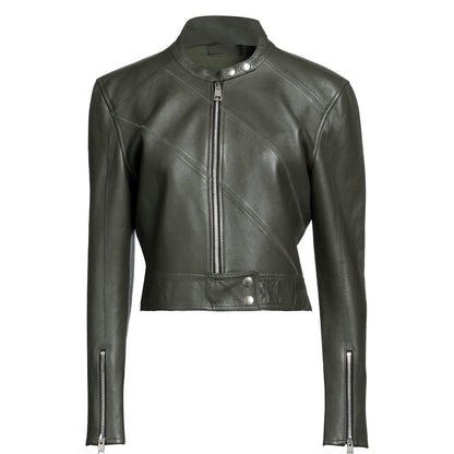 Women's Cropped Leather Jacket