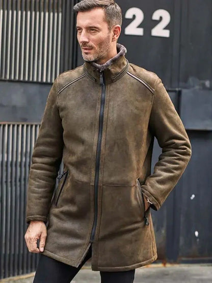 Warm Winter Trench Coat with Removable Hood and Fur Outwear