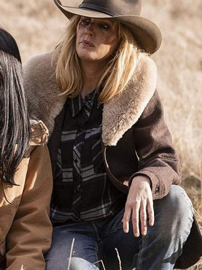 Kelly Reilly Beth Dutton Yellowstone Wool Coat - Wiseleather