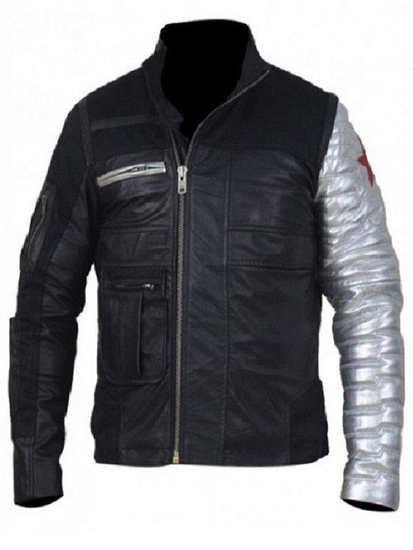 Captain America Winter Soldier Silver Sleeves Jacket - Wiseleather
