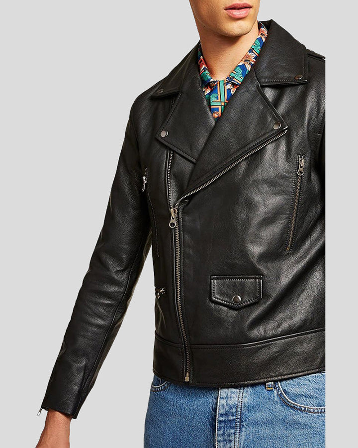Bek Black Motorcycle Leather Jacket