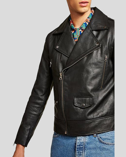 Aydan Black Motorcycle Leather Jacket -wiseleather
