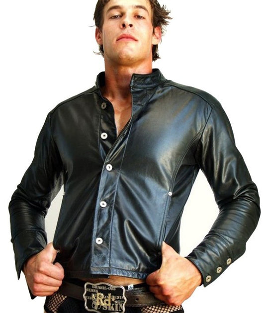 Mens Leather Shirt - Wiseleather