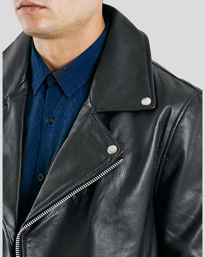Barden Black Motorcycle Leather Jacket -wiseleather