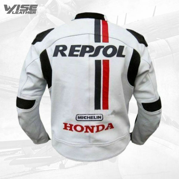 Honda Repsol Racing Leather Jacket with 5 Safety Protections