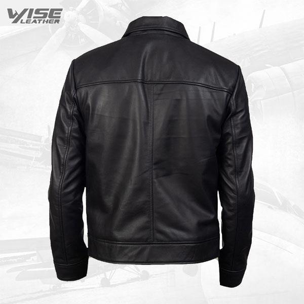 90’S Style Leather Jacket For Men Back - Wiseleather