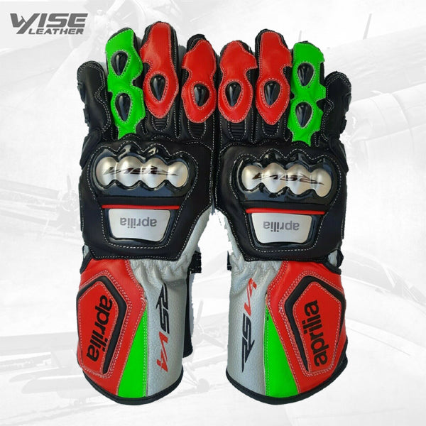 Aprilia RSV4 Racing Motogp Motorcycle Leather Gloves