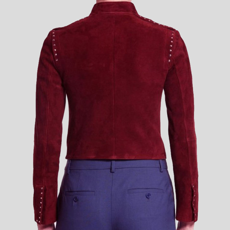 Arrow Willa Holland Studded Red Leather Jacket