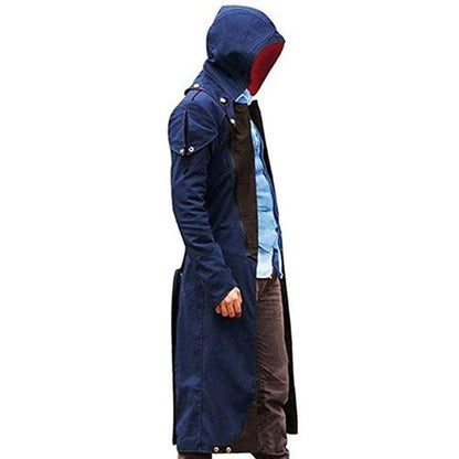 Assassins Creed Unity Arno Victor Dorian Denim Cloak Cosplay Coat Hoodie Jacket Trench Coat