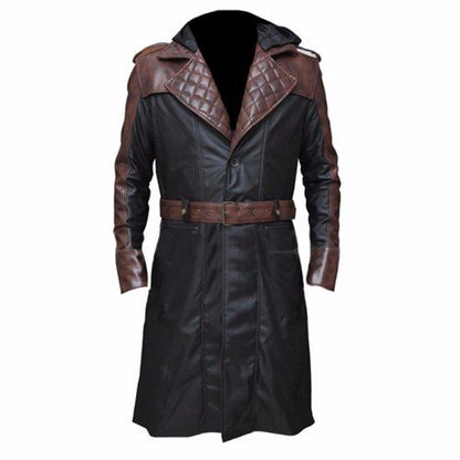 Jacob Frye’s Brown trench Genuine Real Leather Coat from Assassins Creed Syndicate
