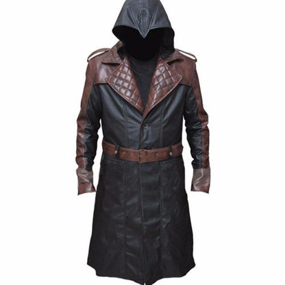 Jacob Frye’s Brown trench Genuine Real Leather Coat from Assassins Creed Syndicate