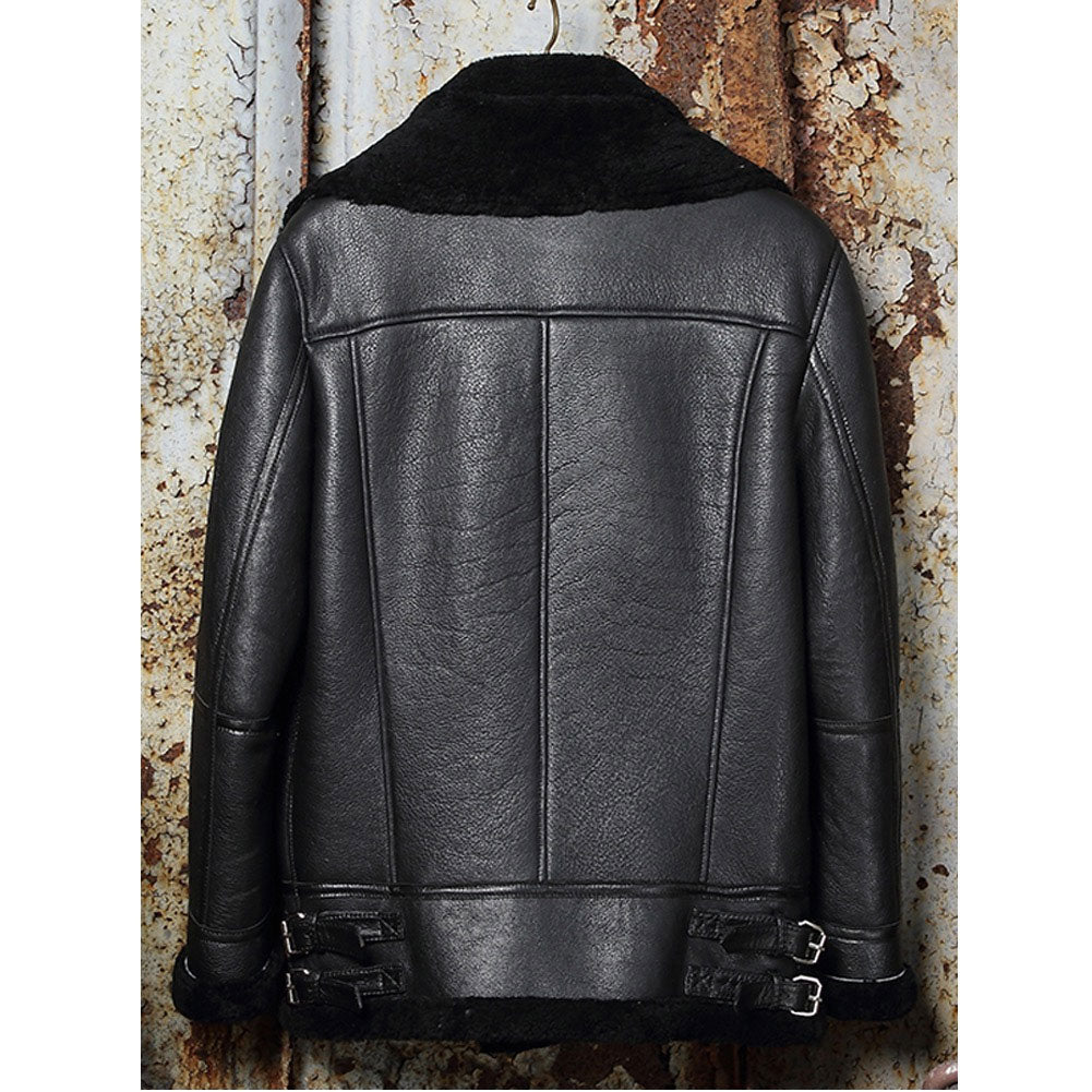 Shearling Motorcycle Leather Jacket