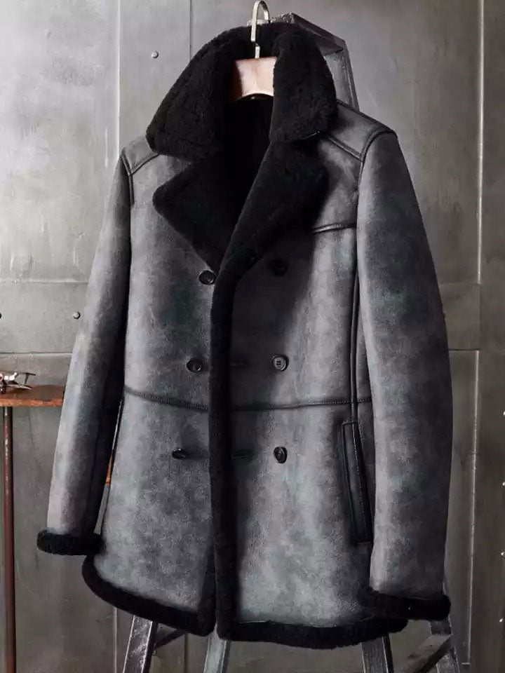 B3 Shearling Long Coat Overcoat B3 Hunting Jacket in USA