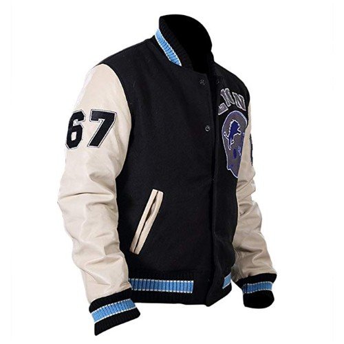 Beverly Hills Cop Axel Foley Detroit Lions Letterman Biker Jacket