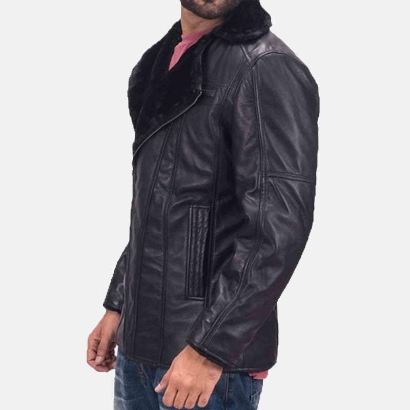 Shearling Leather Coat for Mens