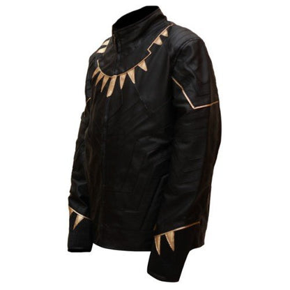Black Panther Black & Gold Faux Leather Jacket