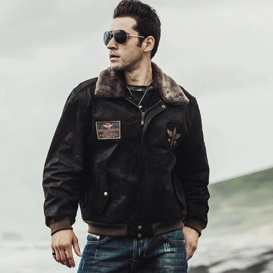 Steven Pilot Genuine Leather Jacket