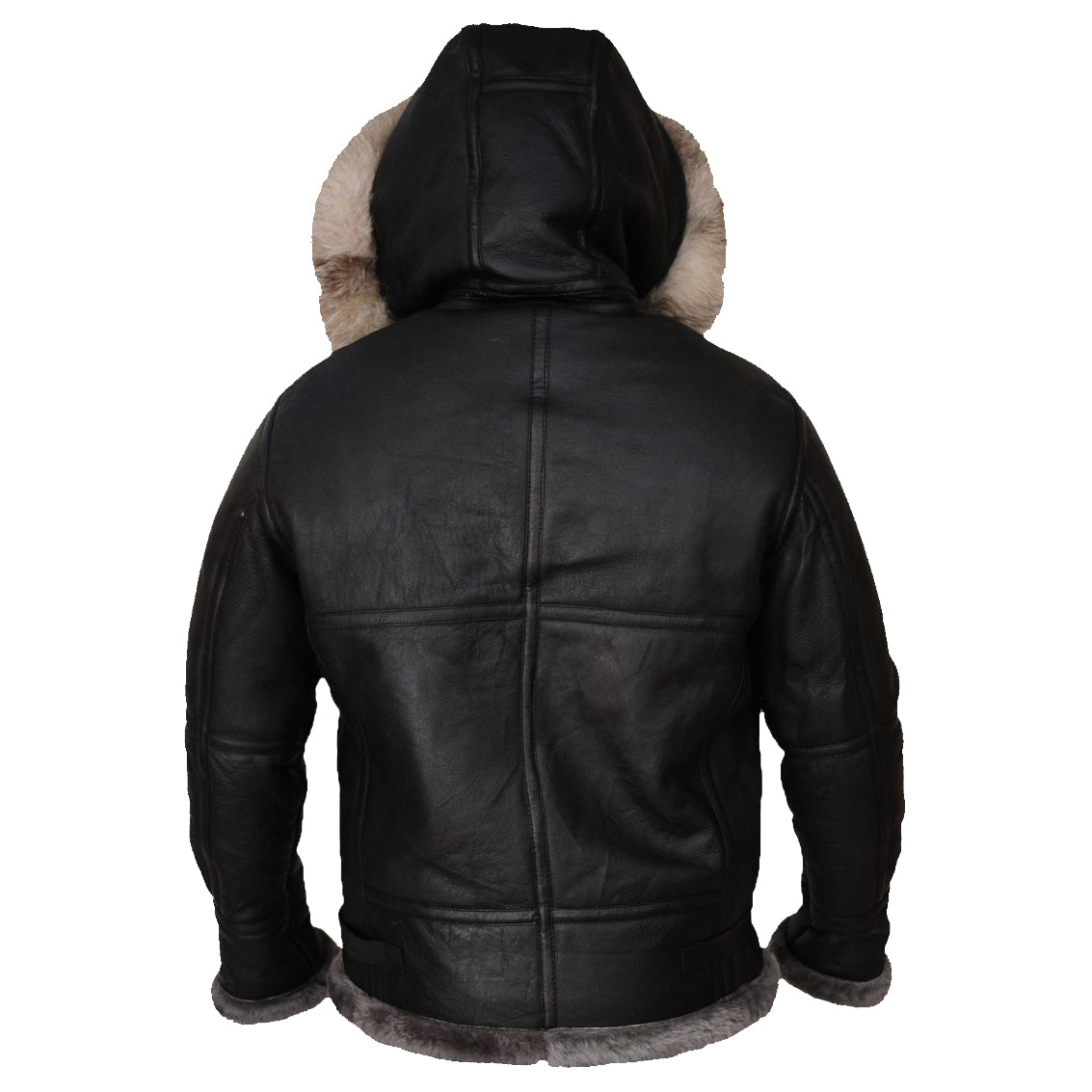 Buy Mens Lavish Black Shearling Jacket With Hoodie