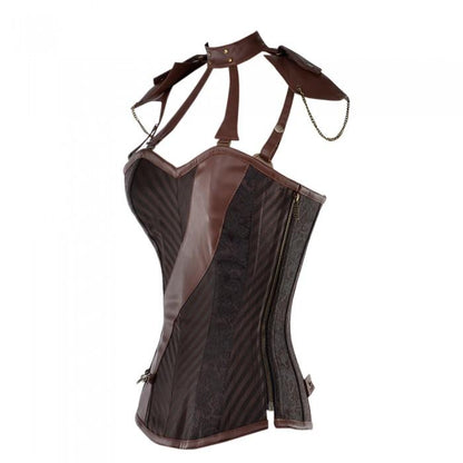 Whalen Steampunk Corset With Faux Leather Cage Straps