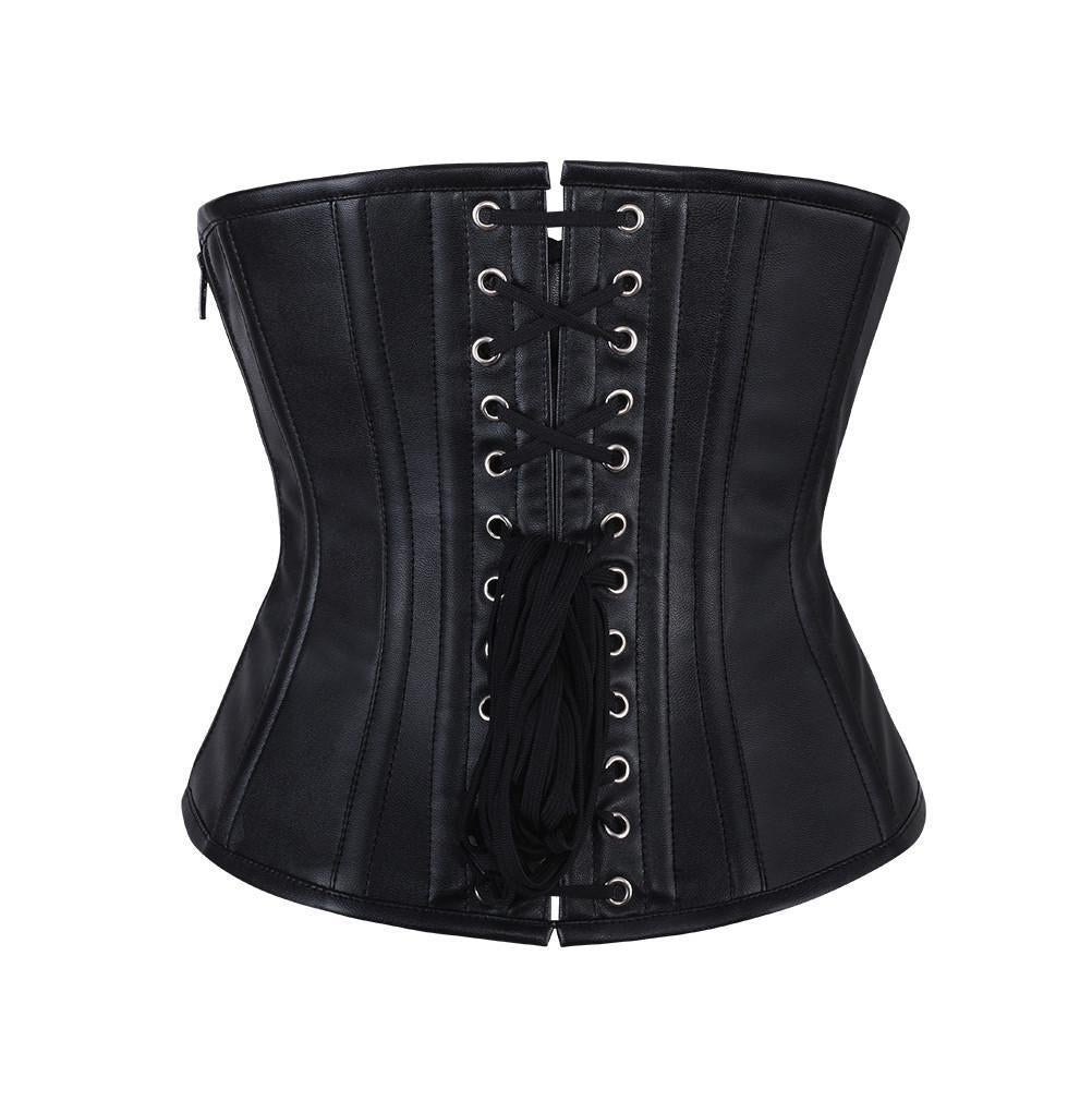 Sasha Genuine Leather Gothic Underbust Corset
