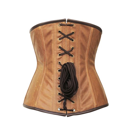 Malcolm Embroidered Crunch Leather Underbust Corset