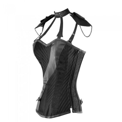 Coleen Gothic Corset With Faux Leather Cage Straps