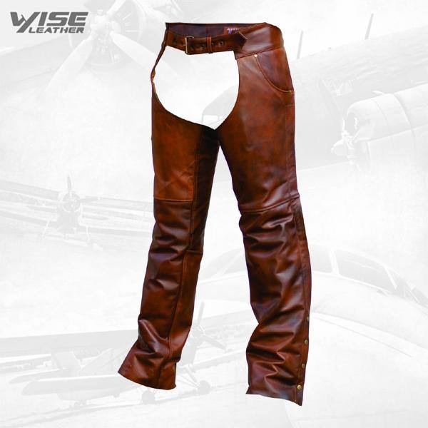 Cafe Brown Chaps premium buffalo leather - Wiseleather