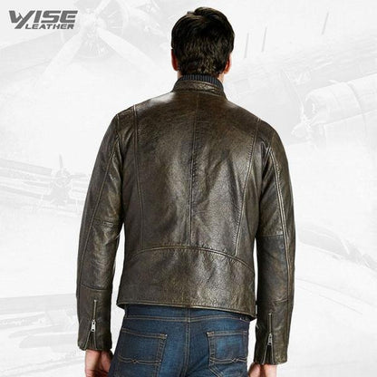 Classic Biker Leather Jacket For Men - Wiseleather