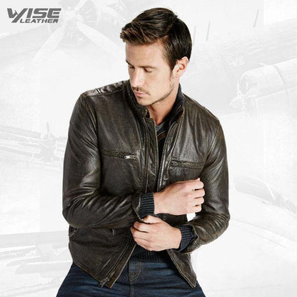 Classic Biker Leather Jacket For Men - Wiseleather