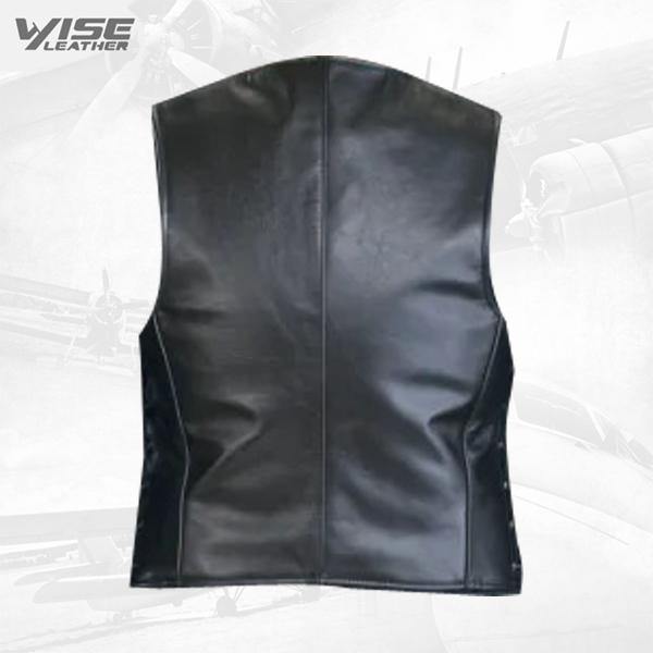 Custom Black And White Bone Vest - Wiseleather