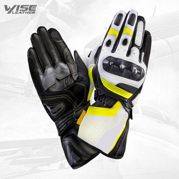 Custom made cheap price top quality motorbike leather racing gloves
