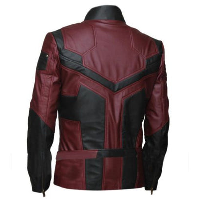Daredevil Charlie Cox Black & Maroon Genuine Leather Jacket
