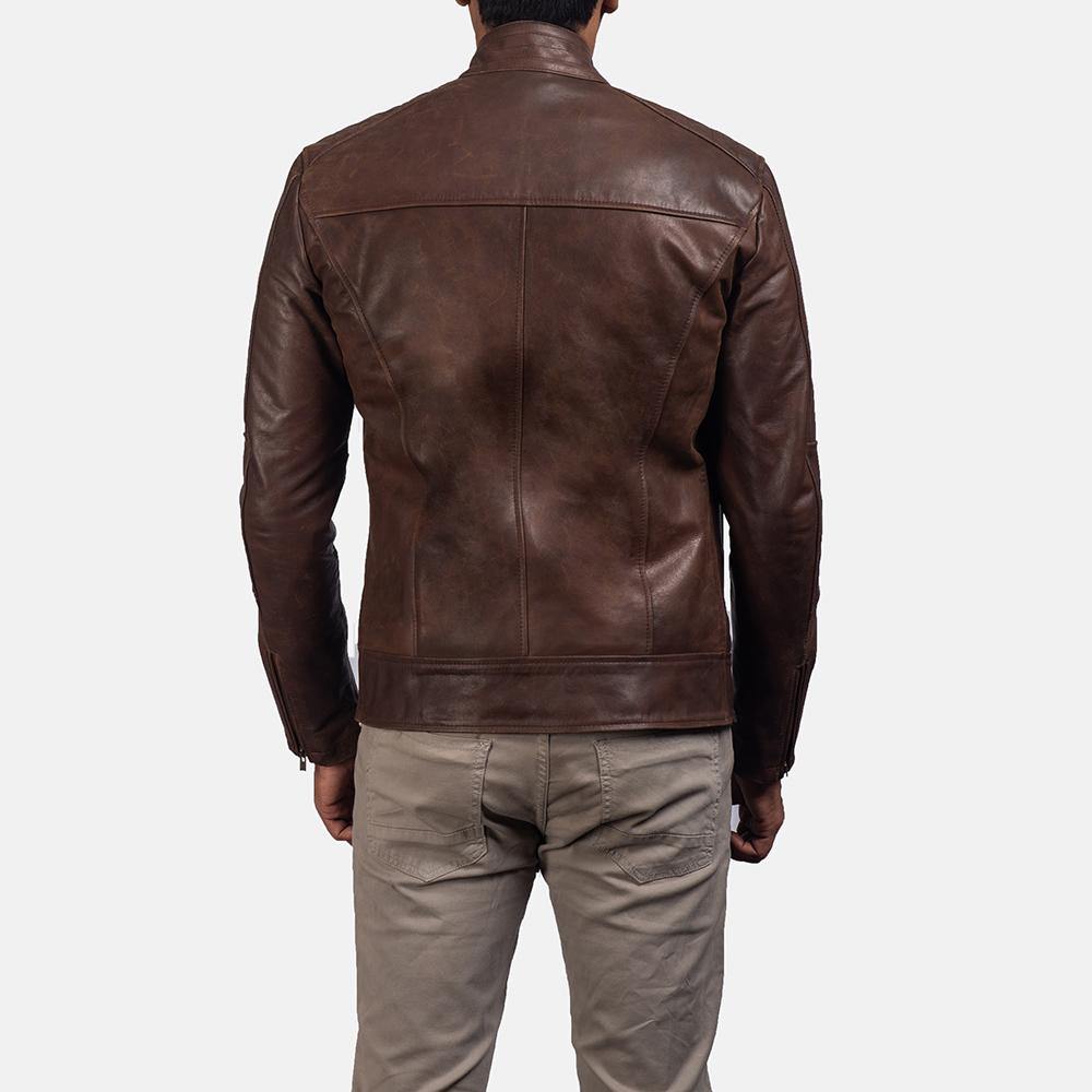 Dean Brown Leather Biker Jacket - Wiseleather