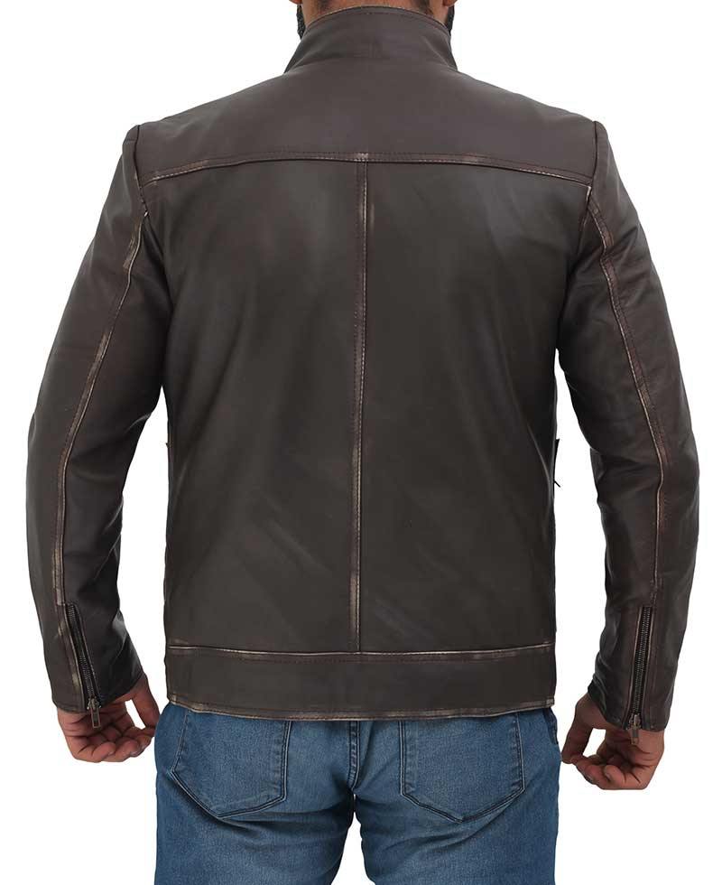 Distressed Brown Dwayne Johnson Rampage Leather Jacket - Wiseleather