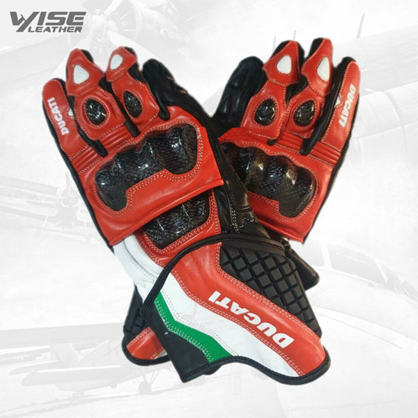 Ducati Corse C3 Spidi Long Motorbike Leather Gloves
