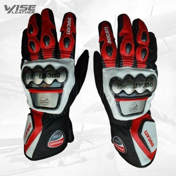 Ducati Corse MotoGp Replica Leather Motorbike Leather Gloves