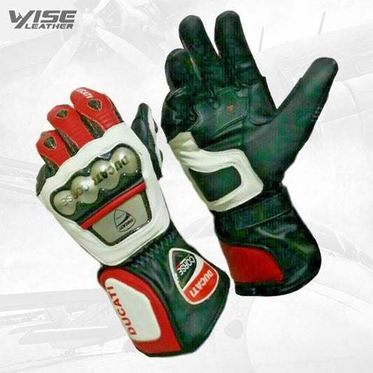 Ducati Corse New Leather Racing Motorbike Glove Motorcycle Gloves