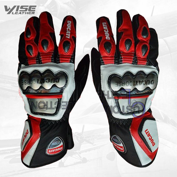 Ducati Cource Motorbike Leather Gloves