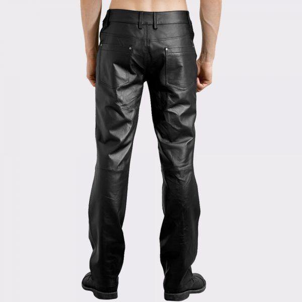 Edgy Denim Style Mens Leather Pants