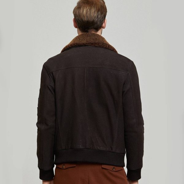 Falcon Brown Leather Jacket Back
