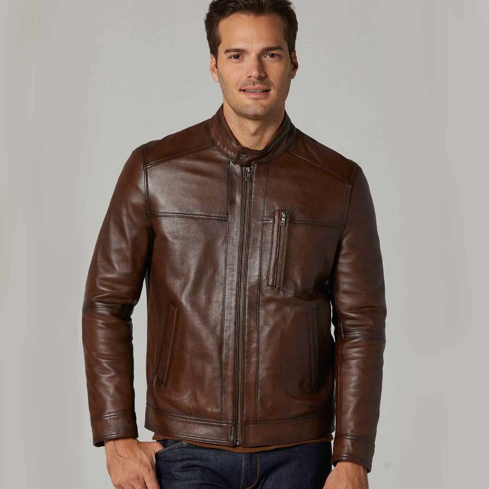 Ford Brown Leather Jacket for Men