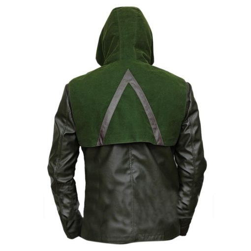Green Arrow Stephen Amell Hoodie Faux Leather Jacket