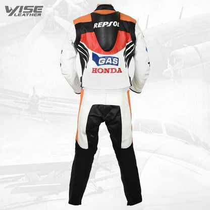 HONDA REPSOL GAS MOTOGP BIKER LEATHER SUIT - Wiseleather