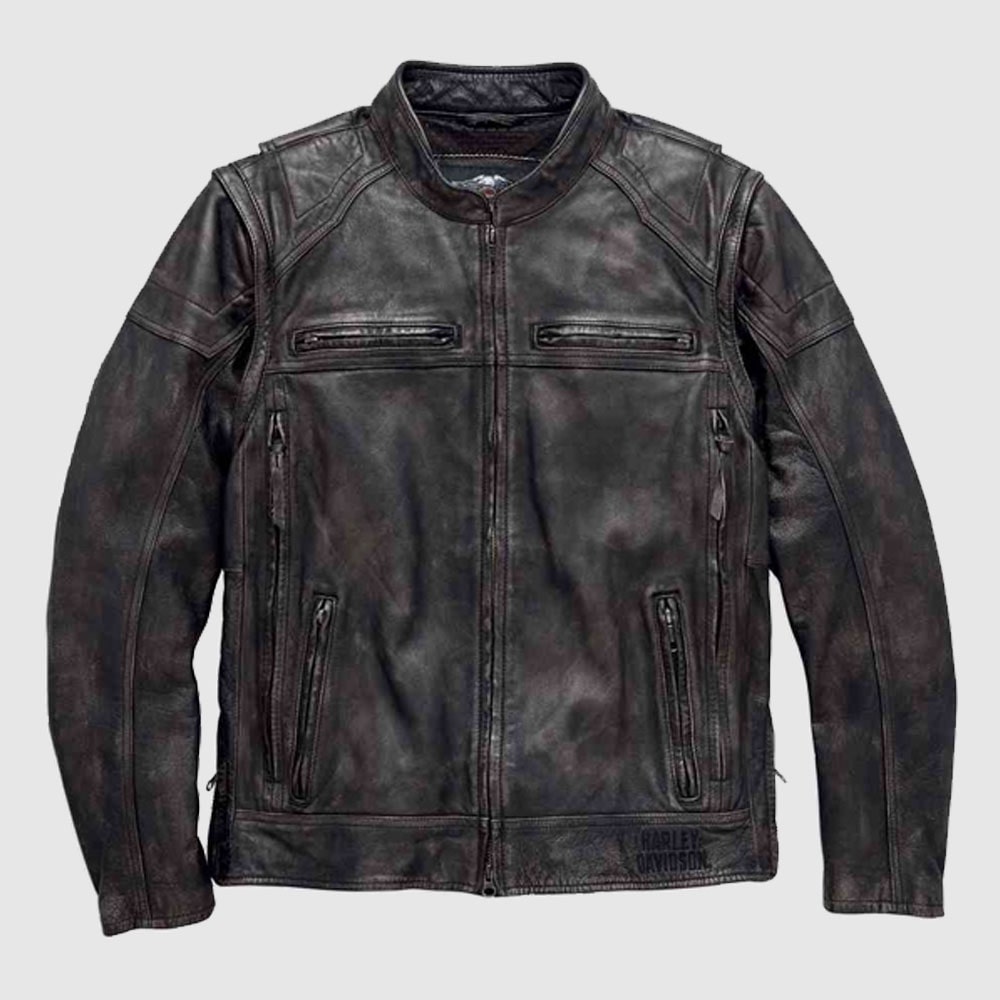 Harley-Davidson Mens Dauntless Convertible Leather Jacket